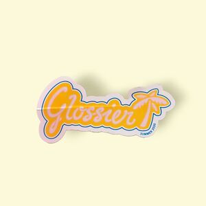 Glossier Summer 2020 Palm Tree Logo Sticker (Yellow/Pink)